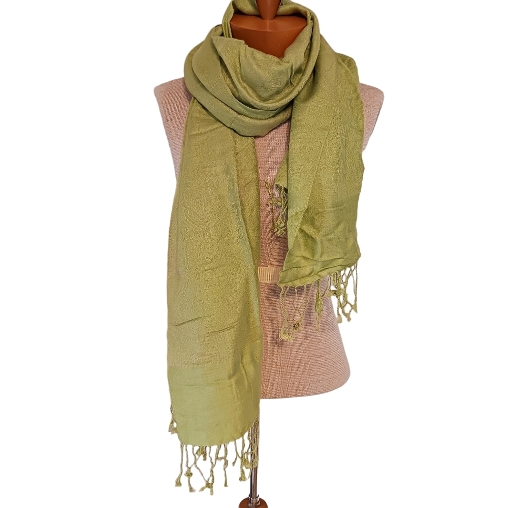 CLEARANCE Pashmina Shawl, Green, Women's, Fall, Winter, Pistachio Green